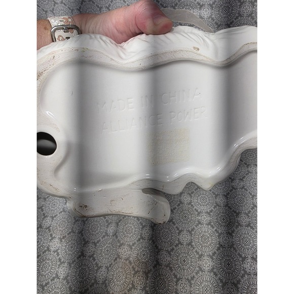 Ceramic Bunny Rabbit Figurine White Mother Baby Pink Bow Easter Spring‎ Decor - Picture 9 of 10